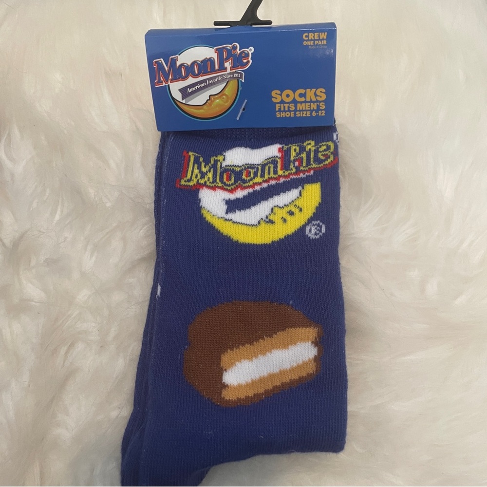 Buy 2, Get 1 FREE! 🎉 Stocking Stuffer Fun, Crazy Crew Socks - Moon Pie